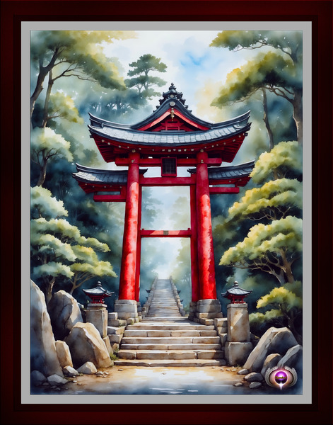 Path Of Enlightenment Japanese Shinto Gate AI Concept Art by Xzendor7 by xzendor7