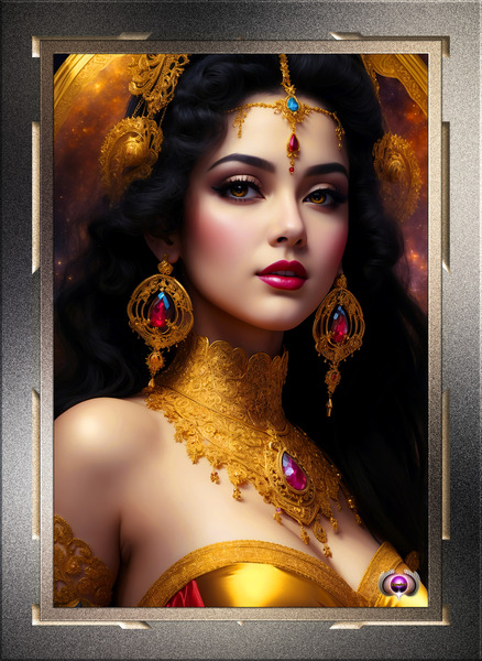 Portrait Of The Cosmic Beauty Tabatha Hycenia Stunning AI Concept Art by Xzendor7 Print