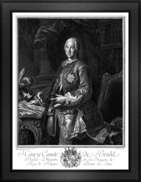 Portrait of Heinrich von Bruhl by Jean-Joseph Balechou Classical Fine Art Xzendor7 Old Masters Reproductions by xzendor7