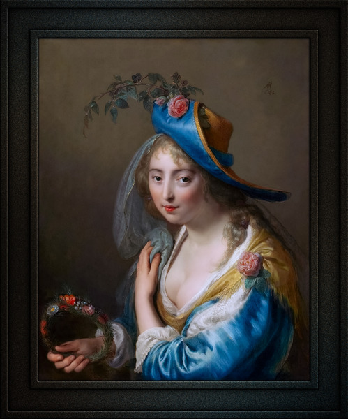 Portrait of a Young Woman as Flora by Paulus Moreelse Remastered Xzendor7 Classical Fine Art Old Masters Reproductions by xzendor7