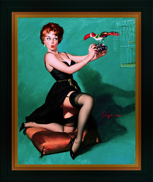 Ruffled Feathers by Gil Elvgren Remastered Xzendor7 Vintage Art Old Masters Reproductions by xzendor7