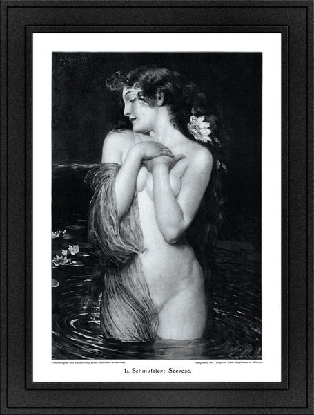 Seerose Water Lily by Leopold Schmutzler Remastered Xzendor7 Classical Fine Art Old Masters Reproductions by xzendor7