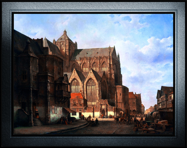 Stadsgezicht by Kaspar Karsen Classical Fine Art Old Masters Reproduction by xzendor7