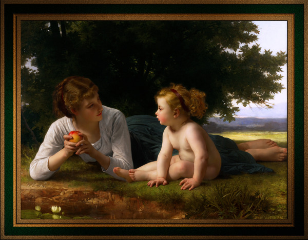 Temptation by William Bouguereau Remastered Xzendor7 Classical Fine Art Old Masters Reproductions by xzendor7