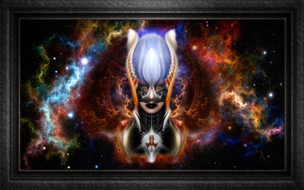 The Arzookian Princess Of Nebulous Four Fractal Art Portrait by xzendor7