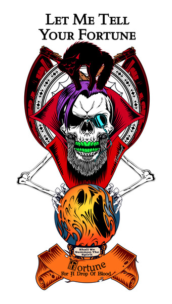 The Fortune Teller On A White Background Digital Art by Xzendor7 Print