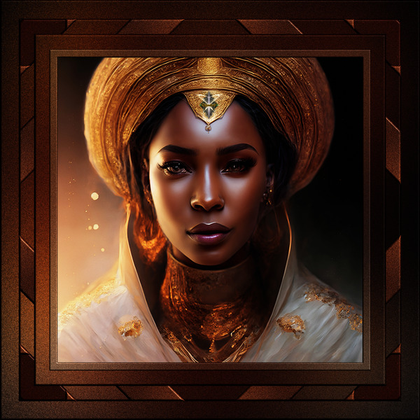 The Nubian Queen Of Synthirobi Mystical Elegance AI Concept Art by