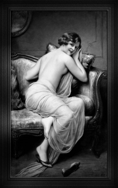The Temptress by Francois Martin-Kavel Black and White Xzendor7 Old Masters Art Reproductions by xzendor7