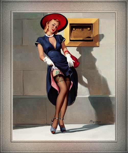 The Vault Is Closed by Gil Elvgren Remastered Vintage Retro Xzendor7 Art Reproductions by xzendor7
