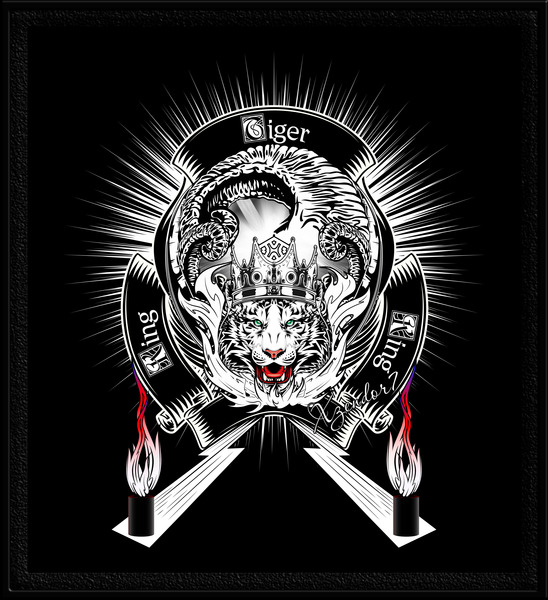 White Tiger King Tiger Art Emblem BlkBgnd by Xzendor7 by xzendor7
