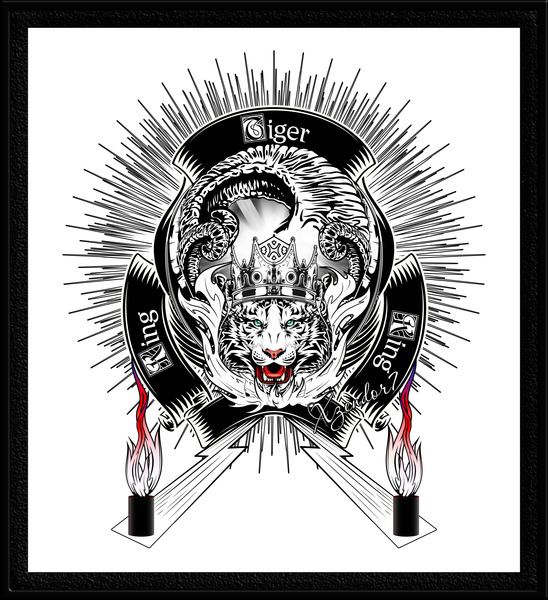 White Tiger King Tiger Art Emblem by Xzendor7 by xzendor7