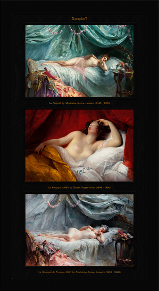 Trio De Nu Allonge Remastered Xzendor7 Classical Fine Art Old Masters Reproductions Print