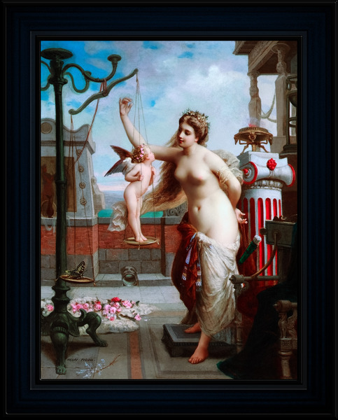 Venus Weighs Cupid Against A Butterfly by Henri-Pierre Picou Old Masters Classical Art Reproduction Print