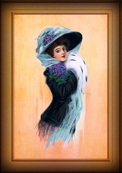 Violet by Hamilton King Remastered Vintage Art Xzendor7 Reproductions by xzendor7