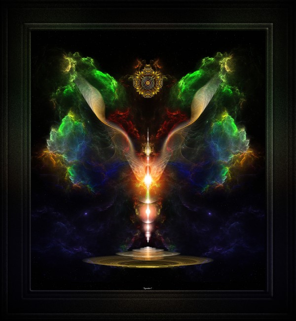 Wings On The Heart Of Light Fractal Art by xzendor7