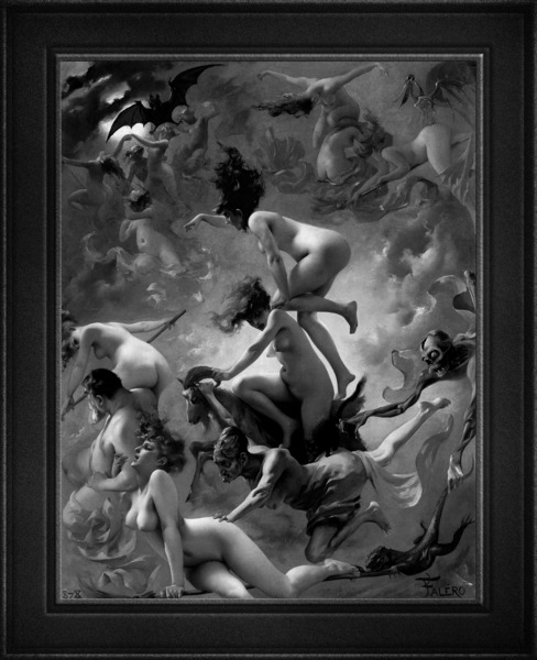 Witches Going To Their Sabbath by Luis Ricardo Falero Black and White Xzendor7 Old Masters Art Reproductions by xzendor7