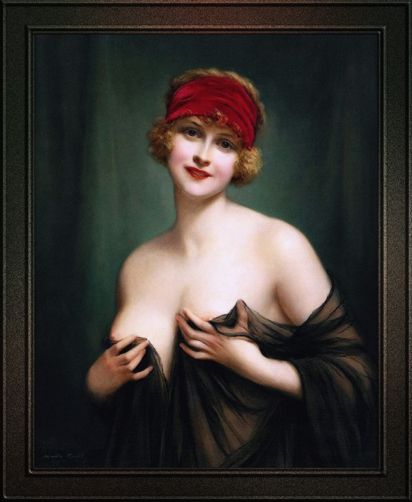 Young Woman In A Negligee by Francois Martin-Kavel Print