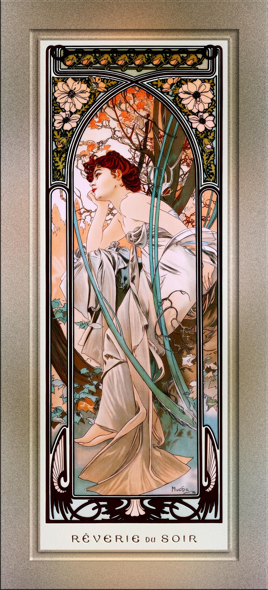 絵画 REVERIE 10 Evening Reverie by Alphonse Mucha Remastered Xzendor7