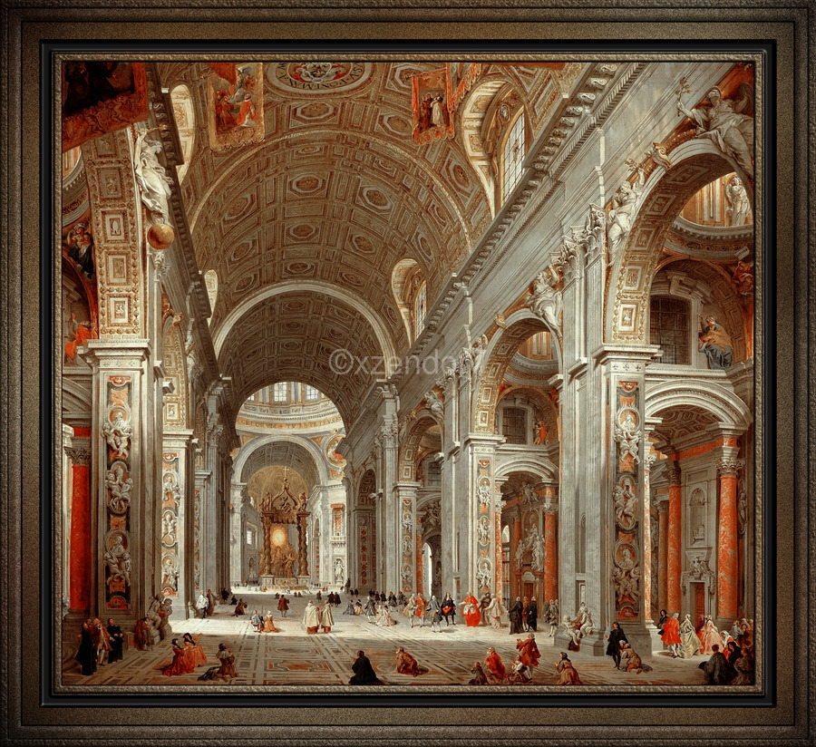 Interior View of St. Peters Basilica by Giovanni Paolo