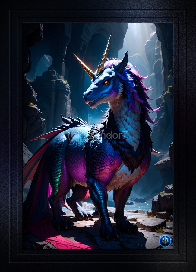 The Horse Dragon Mythological Fantasy AI Concept Art by Xzendor7