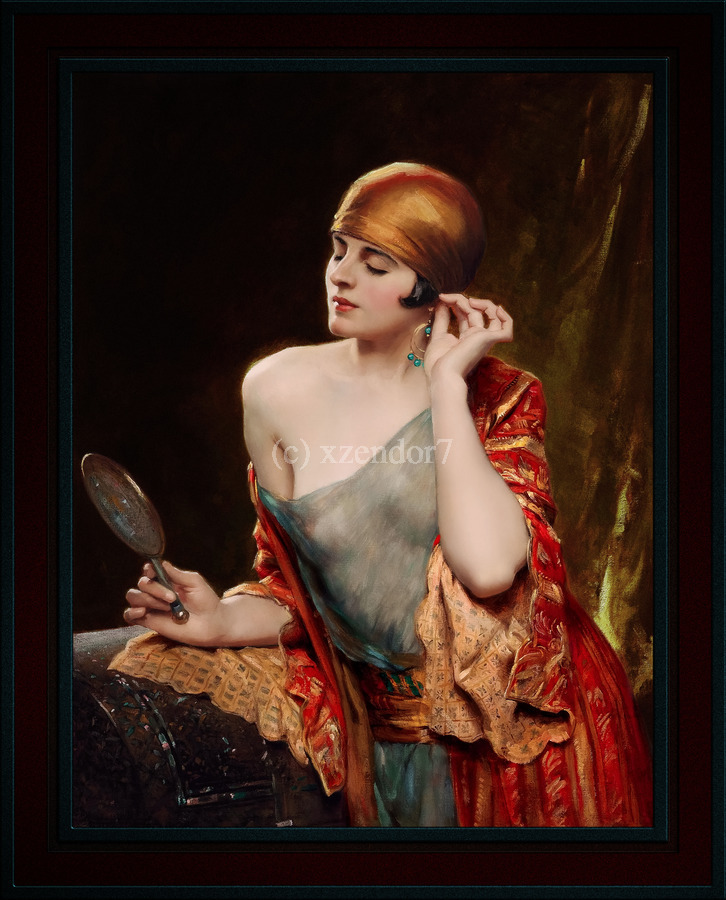 絵画 Mirror_Oil No.1 The Studio Mirror by Albert Henry Collings Remastered Xzendor7
