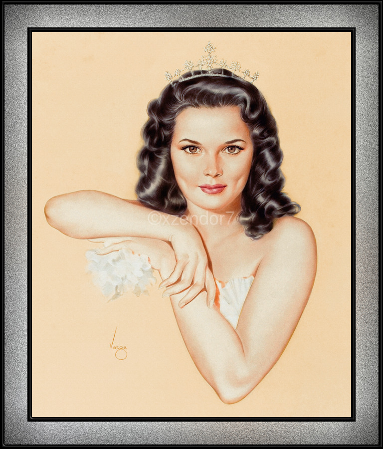 アート・デザイン・音楽 Vargas Tiara by Alberto Vargas Pin-Up Girl Vintage Art by xzendor7 Wall Art