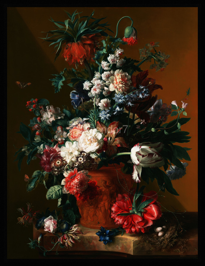 Vase of Flowers by Jan van Huysum Old Masters Xzendor7 Art