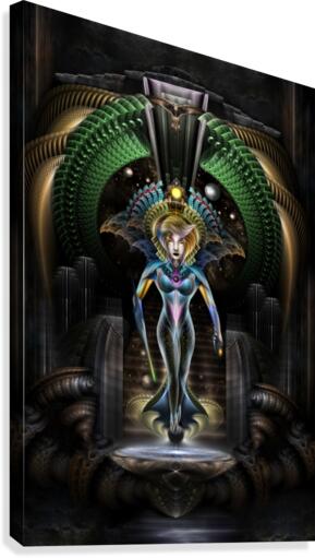 The Majesty Of Trilia Fractal Fantasy Portrait Canvas Print