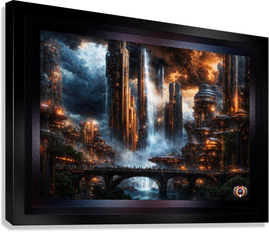 The Erkala Metropolis On Drepous IV Astounding AI Concept Architectural Art by Xzendor7 Canvas Print