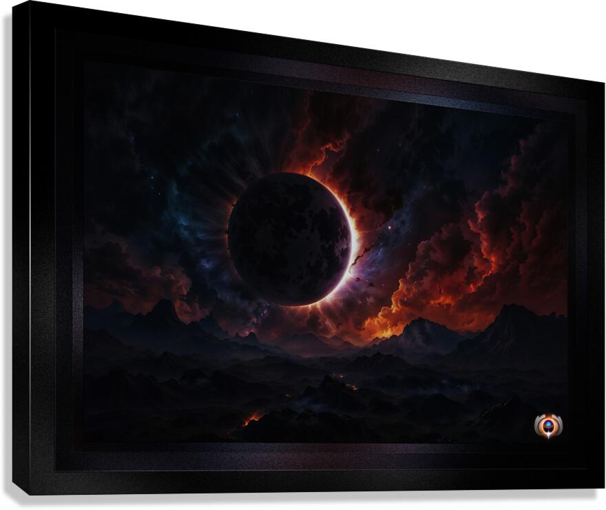 Solar Eclipse Cosmic Art Masterpiece that Transcends Boundaries Mesmerizing AI Concept Art by Xzendor7 Canvas Print