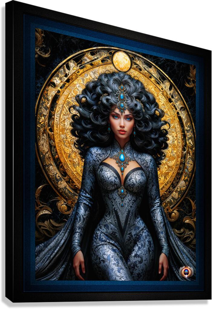 Portrait Of Lady Uona Oopan Captivating AI Concept Art Portrait by Xzendor7 Canvas Print