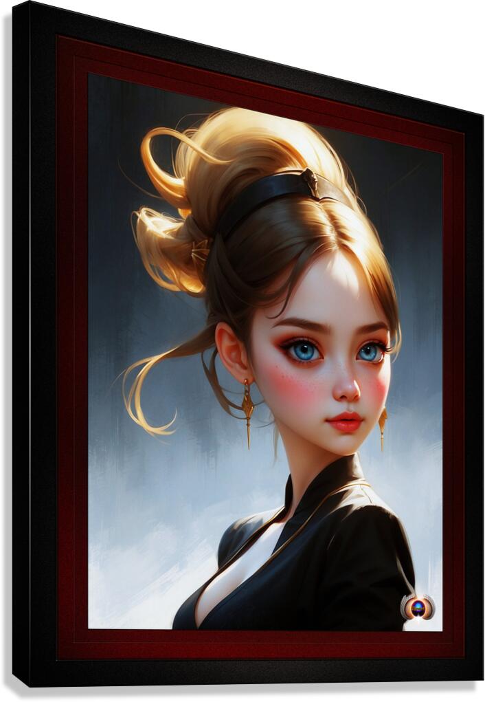 Shes A Doll Captivating AI Concept Art Portrait By Xzendor7 Canvas Print
