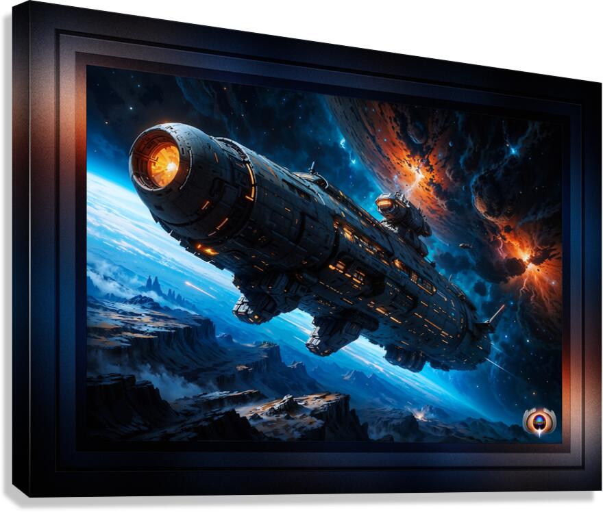 The Torkin Leaving The Planet Trelladen Captivating AI Concept Art by Xzendor7 Canvas Print