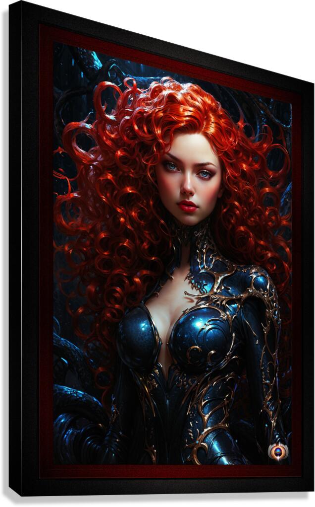 A Mystical Redhead Raven Beauty AI Concept Art Captivating
