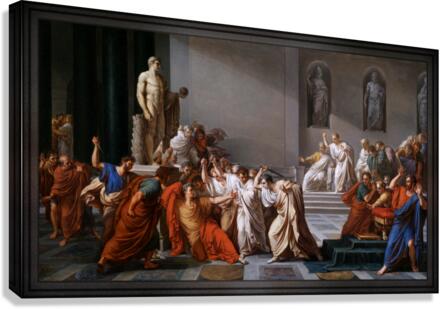 La morte di Cesare The Assassination of Julius Caesar by Vincenzo Camuccini Canvas Print