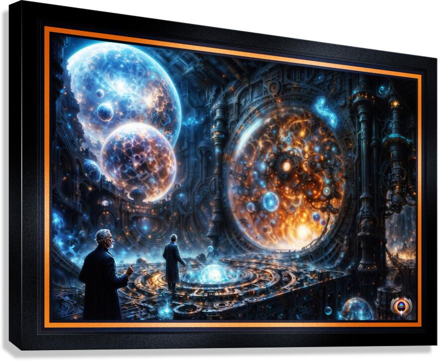 Belsuvius Observatory View Of The Celestial Realm Of The Orbs of Ostephan Awe-Inspiring AI Concept Art by Xzendor7 Canvas Print