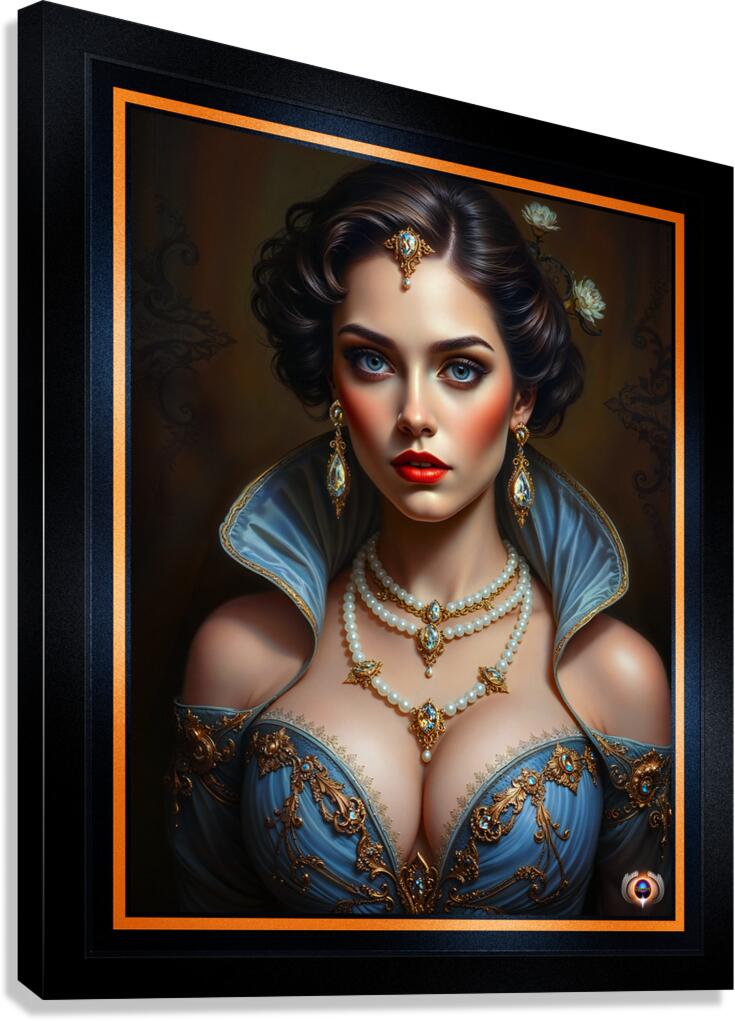 The Timeless Glamour Of A Classical Beauty Portrait Of A Woman Mesmerizing AI Concept Art by Xzendor7 Canvas Print