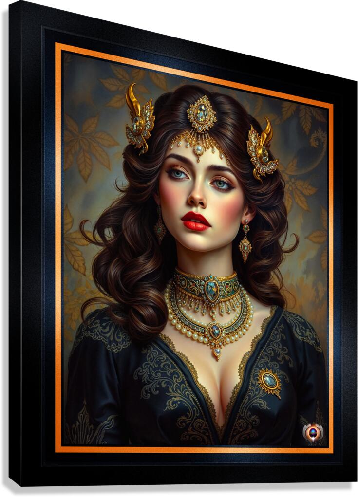 The Grace And Elegance Of The Classic Beauty Lysandra Valliere Captivating AI Concept Art by Xzendor7 Canvas Print
