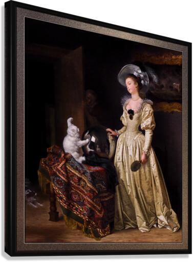 Le Chat Angora by Jean-Honore Fragonard and Marguerite Gerard Canvas Print