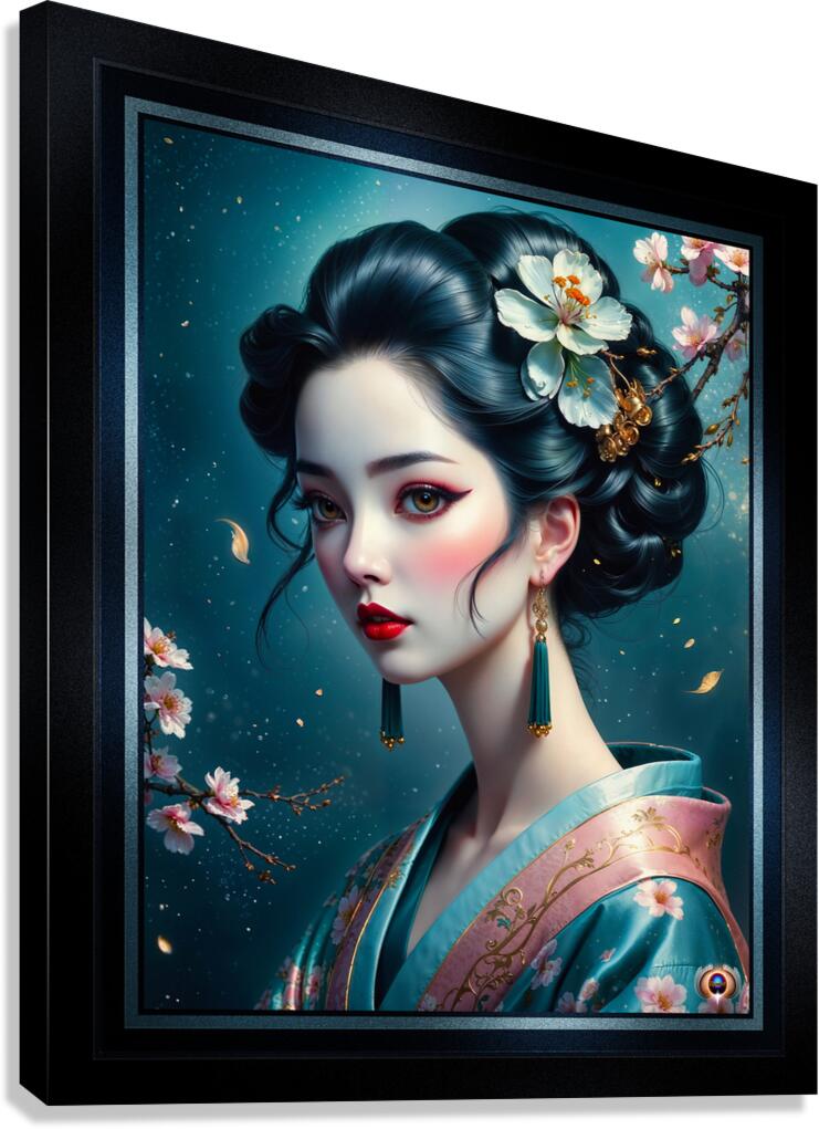 The Elegant Japanese Woman Aoi Amaya Surrounded By Cherry Blossoms Gorgeous AI Concept Art by Xzendor7 Canvas Print
