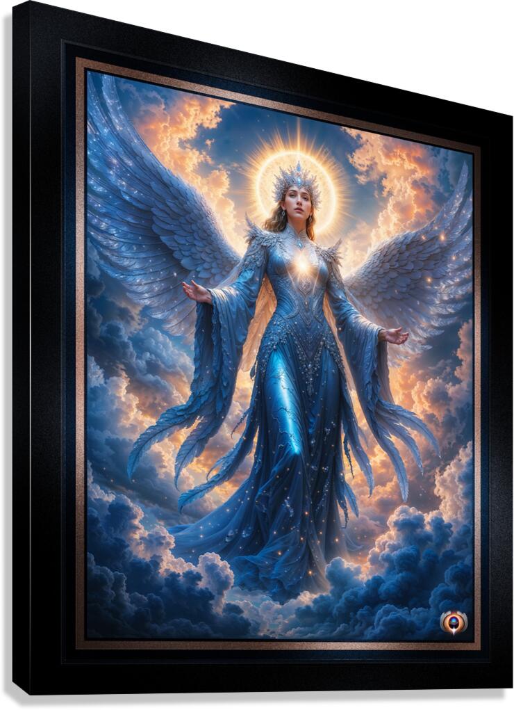 The Heavenly Angel Amelie Aurelia Surrounded by Heavenly Light Mesmerizing AI Concept Art by Xzendor7 Canvas Print