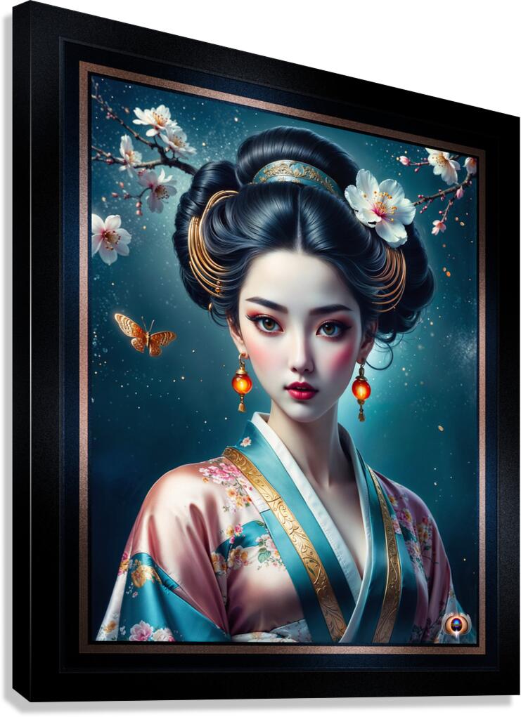 The Essence of Elegance Timeless Portrait of Aiko Nishikawa Captivating AI Concept Art by Xzendor7 Canvas Print