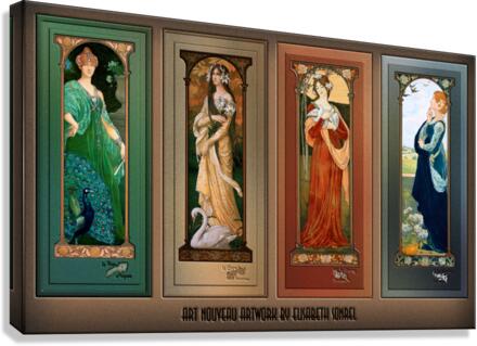 Elisabeth Sonrel Art Nouveau Maiden Bird Series  Canvas Print
