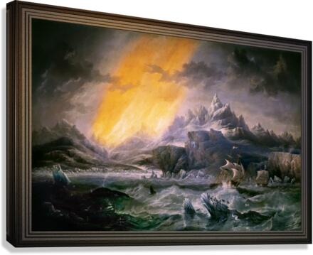 HMS Erebus and Terror in the Antarctic by James Wilson Carmichael Canvas Print