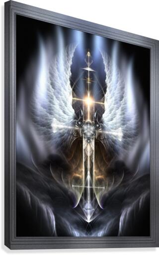 Heavenly Angel Wings Cross Fractal Art Composition by xzendor7