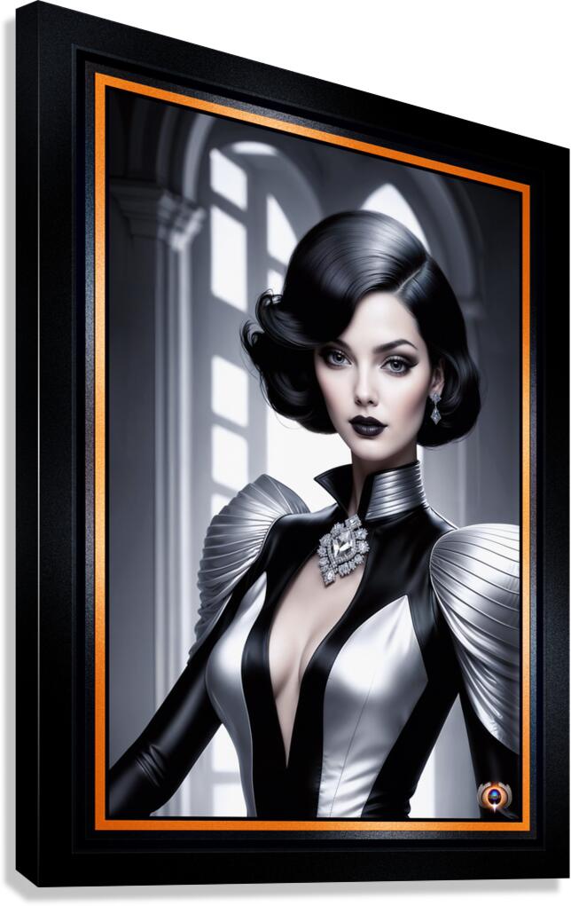 The Mysterious Classic Allure Of Sabianna Bellarosa Gorgeous AI Concept Art by Xzendor7 Canvas Print