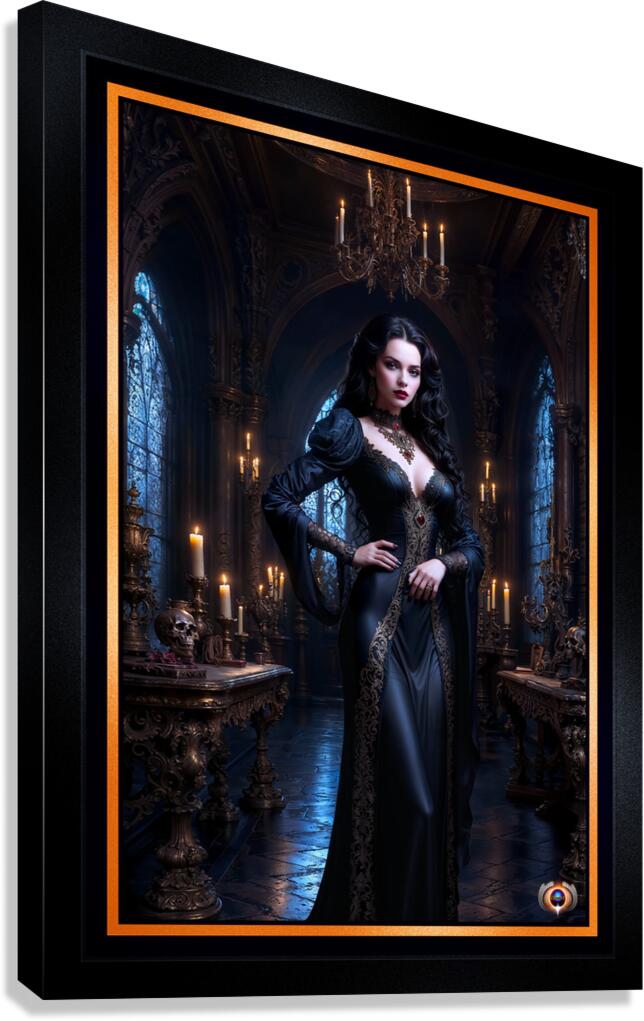A Stunning Gothic Vision Of The Obsidian Empress Gorgeous AI Concept Art by Xzendor7 Canvas Print