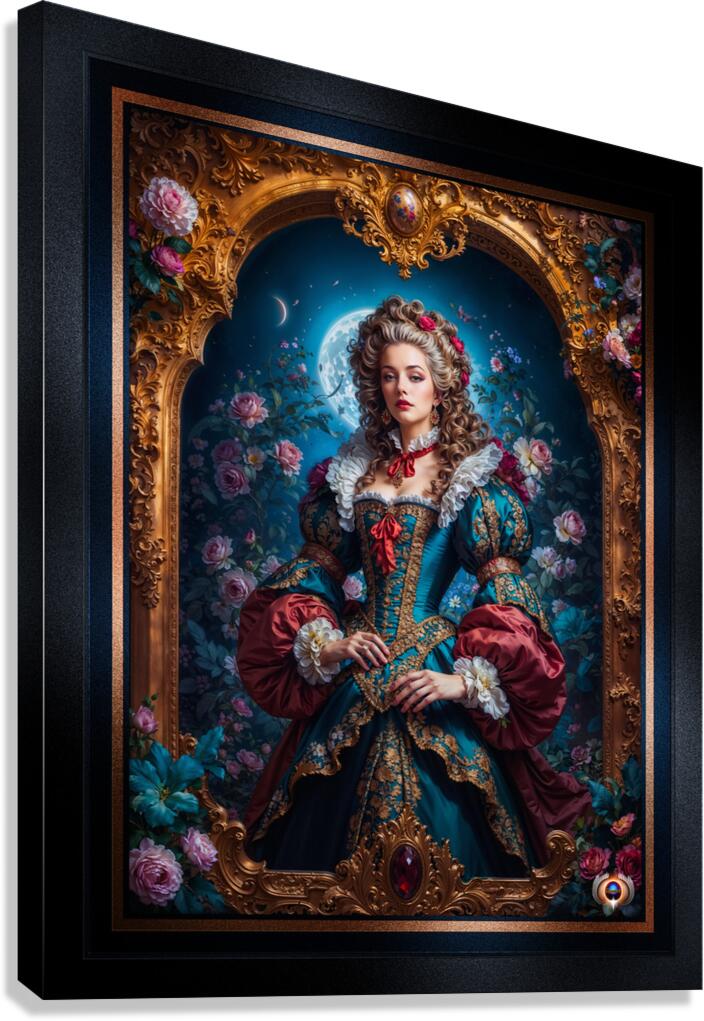 Baroque Portrait Of Lady Drusella Volkovinna Gorgeous AI Concept Art by Xzendor7 Canvas Print