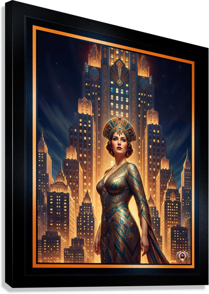 Ryana Drelis Amidst the Towers of The Aurelian Spires Striking AI Concept Art by Xzendor7 Canvas Print