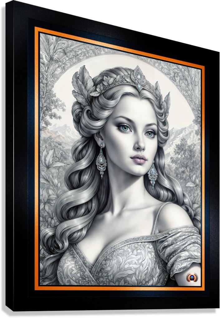 Lady Vaelorin Silvanius In The Garden Of Valtoris Of Aerelon Mesmerizing AI Concept Art by Xzendor7 Canvas Print